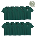 Hunter Green (5-Pack) 14 10-Pack School Uniform Tagless Polo Tshirt for Little Boys & Big Boys